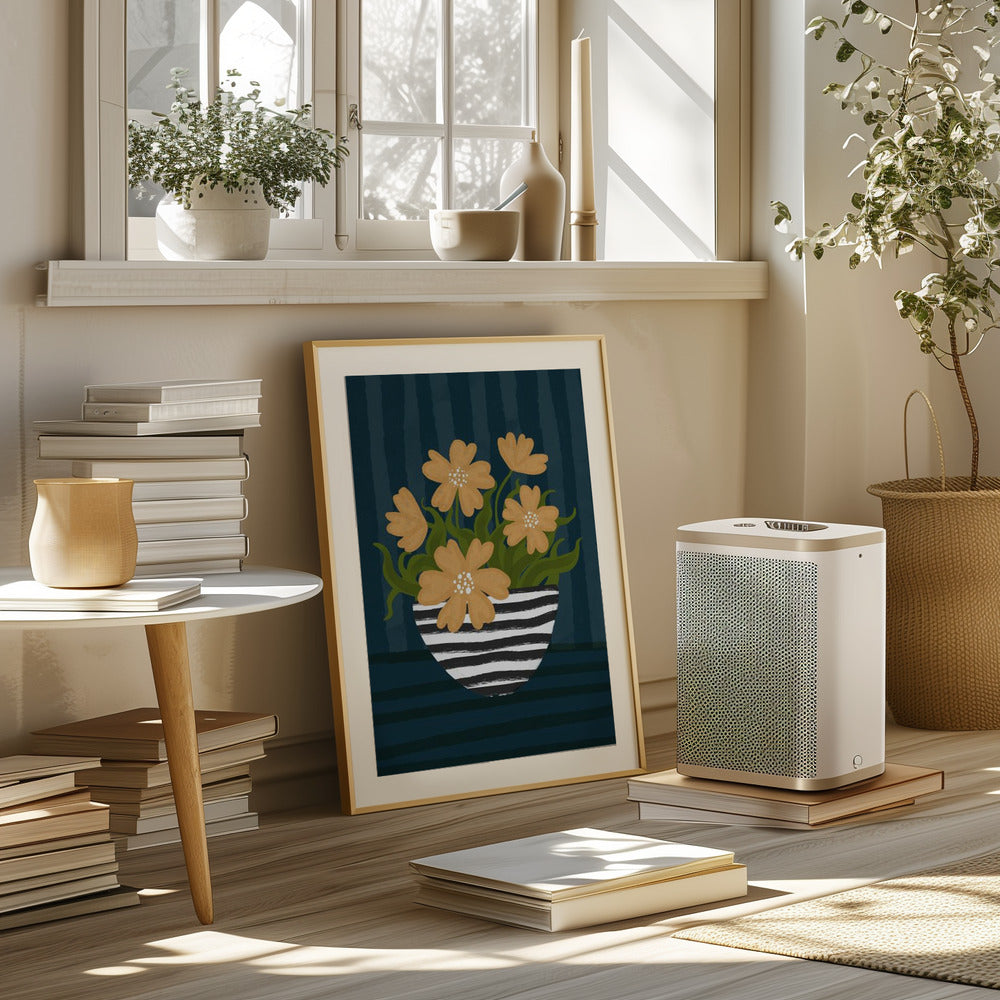 Striped Vase Poster