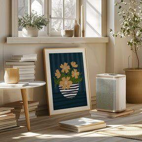 Striped Vase Poster