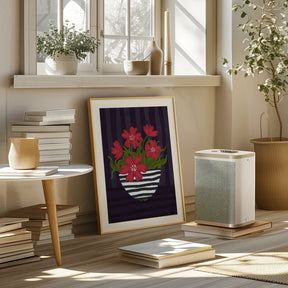 Striped Vase Poster