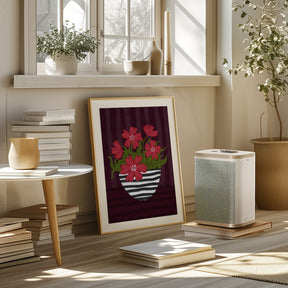 Striped Vase Poster