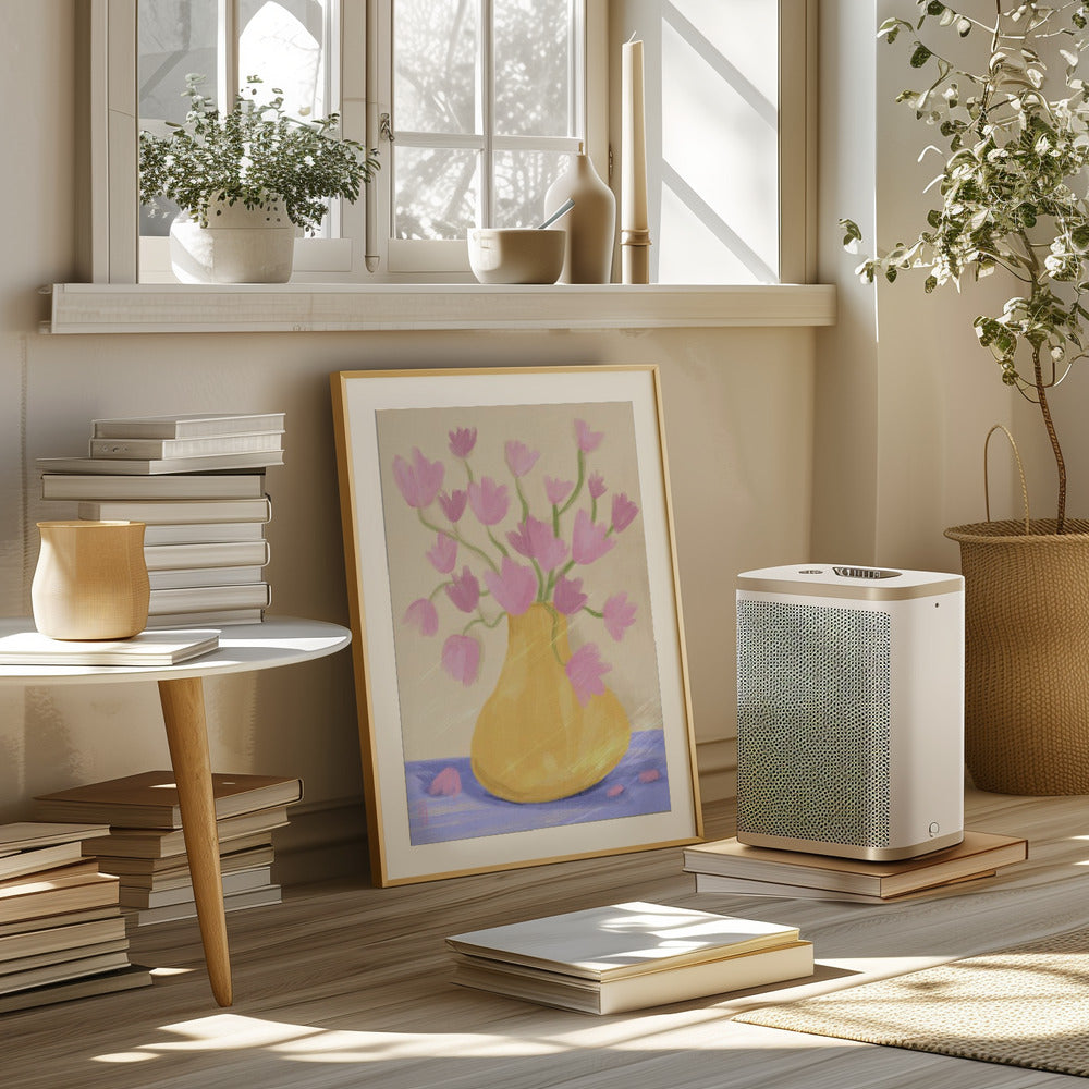 Simple Spring Blossoms In a Vase Illustration Art Poster