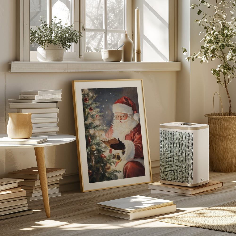 Santa Reading II Poster