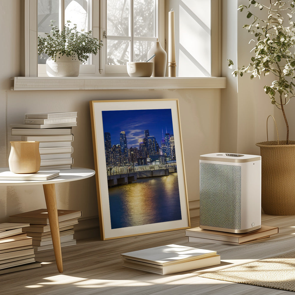 Harvest Moon over the Midtown Manhattan Skyline Poster