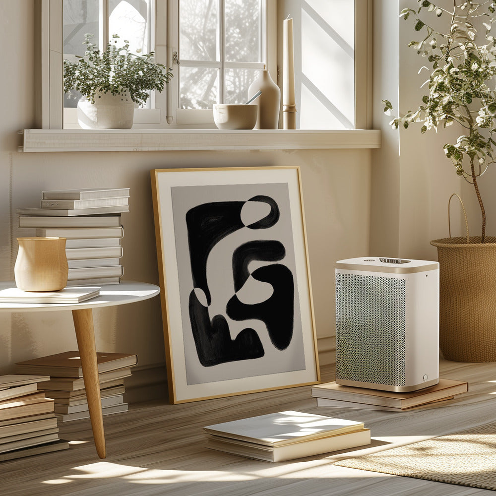 Abstract Beige Black Poster