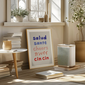 Cheers Typography - Salud Santé Cheers Kanpai Cin cin Poster