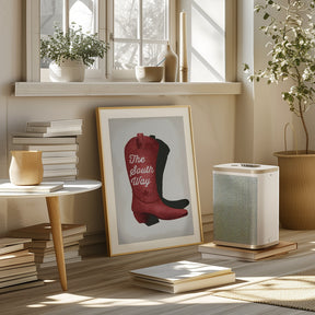 Cowgirl red boot print Poster