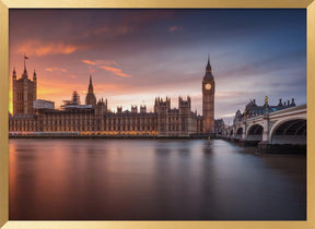 London Palace of Westminster Sunset Poster