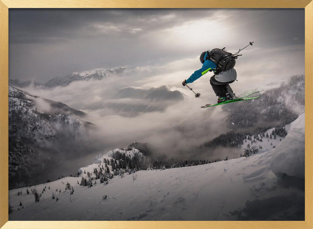 Backcountry skiing Poster