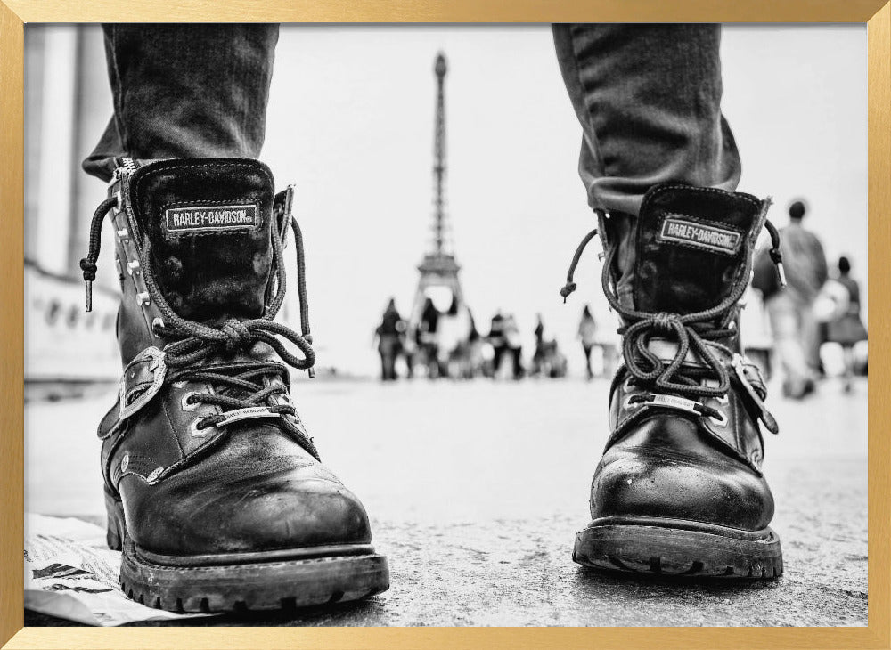 Biker Boots in Paris Poster