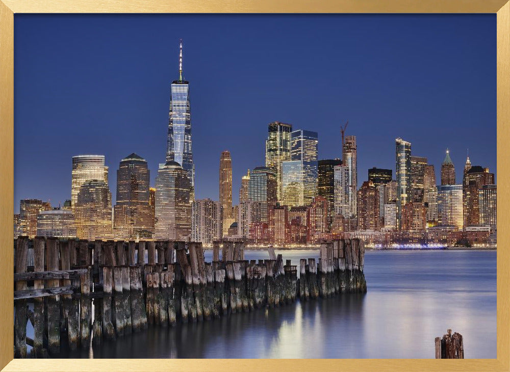 Manhattan Skyline at night Poster