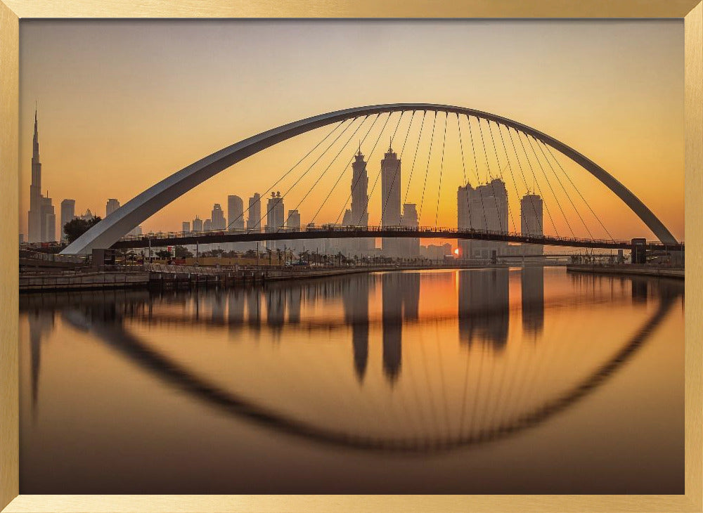 Sunrise at the Dubai Water Canal Poster