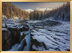 Sunlight in Sunwapta Falls Poster