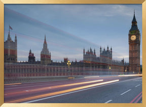 Big Ben with bright trails Poster