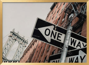 Manhattan Bridge One Way Poster