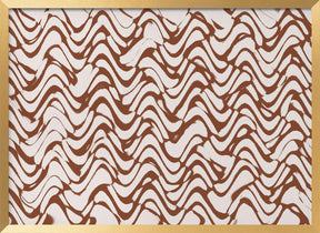 Wavey Beige Pattern Square Poster