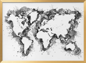 Gray strokes world map Poster