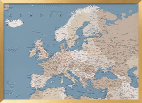 Amias detailed map of Europe Poster