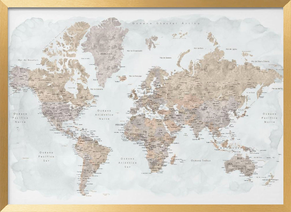 Calista world map in Spanish Poster