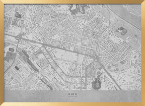 Gray map of Kiev downtown (pre-war) Poster