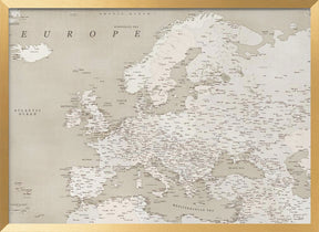 Vintage looking detailed map of Europe Poster