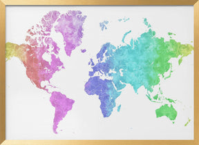 Jude watercolor world map Poster