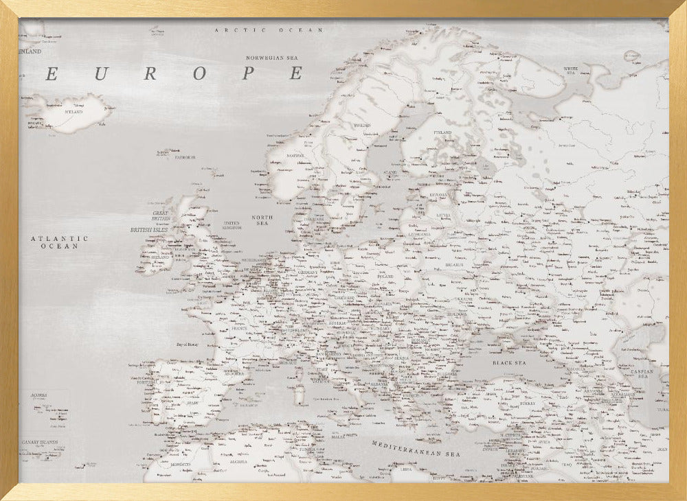 Lysander detailed map of Europe Poster