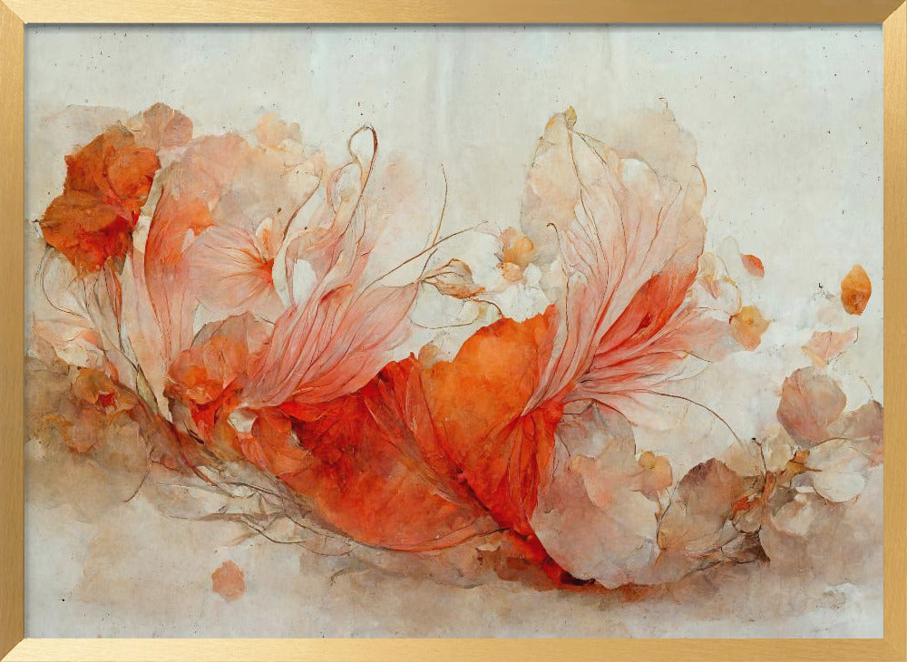 Persian Red Flowers Poster