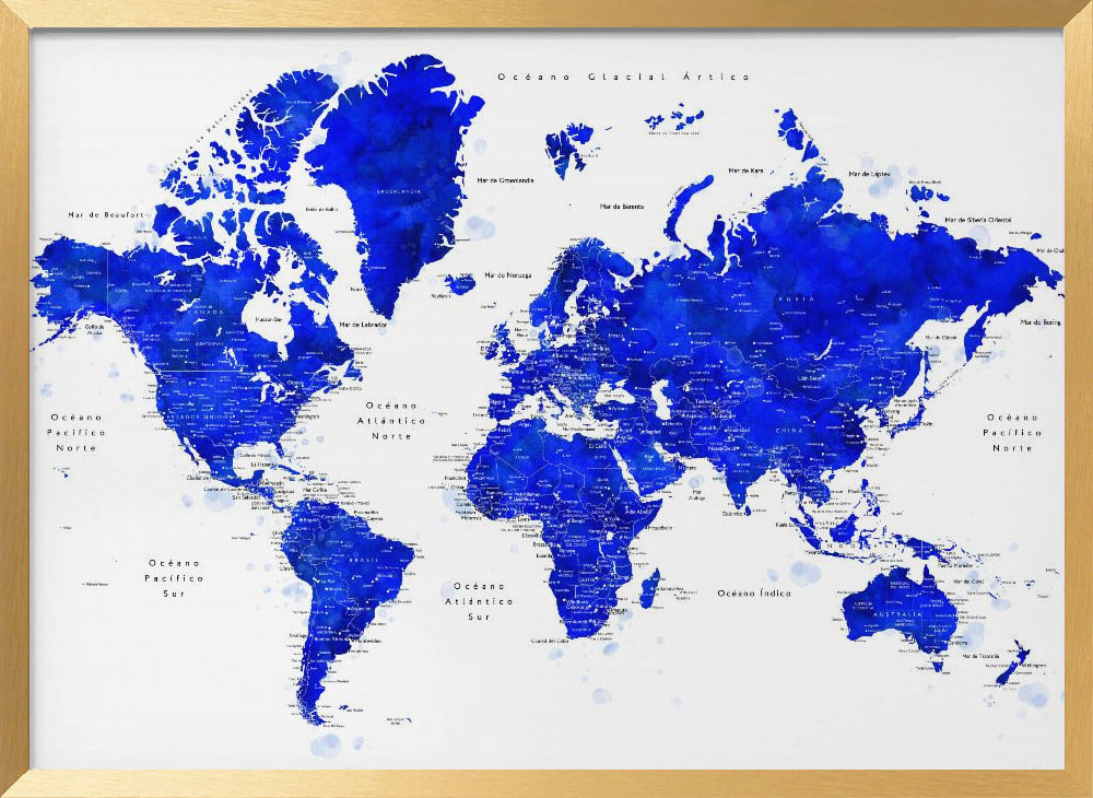 Nadiin world map in Spanish Poster