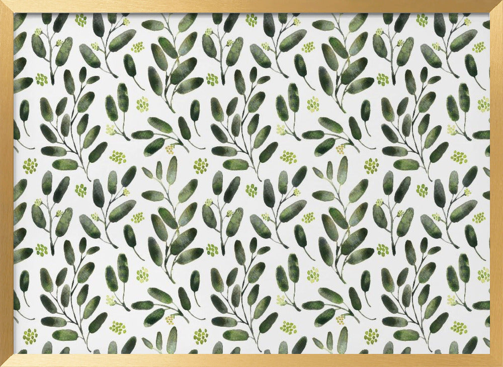 Lisa watercolor seeded eucalyptus pattern Poster