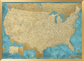 Highly detailed map of the United States, Lexy Poster