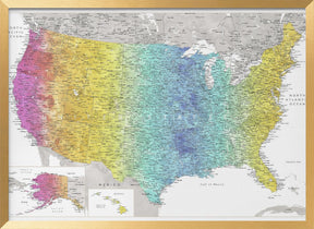 Highly detailed map of the United States, Jude Poster