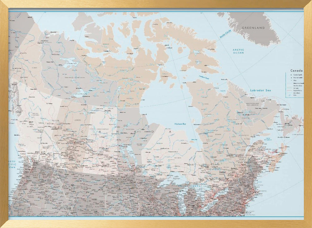 Detailed map of Canada, Lincoln Poster