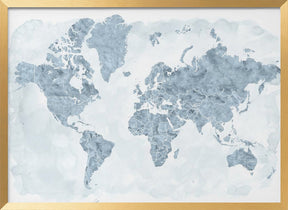 World map with outlined countries, Jacq Poster