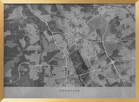 Gray vintage map of Hannover Germany Poster