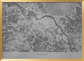 Gray vintage map of Dresden Germany Poster