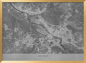 Gray vintage map of Bremen Germany Poster