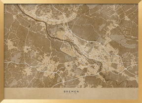 Sepia vintage map of Bremen Germany Poster