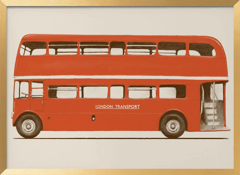 Red English Bus Poster