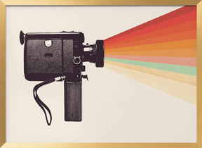 Movie Camera Rainbow Poster