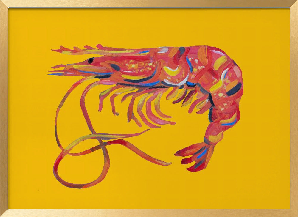 Prawn On Yellow Poster