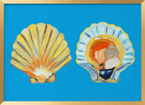 Scallops On Blue Poster