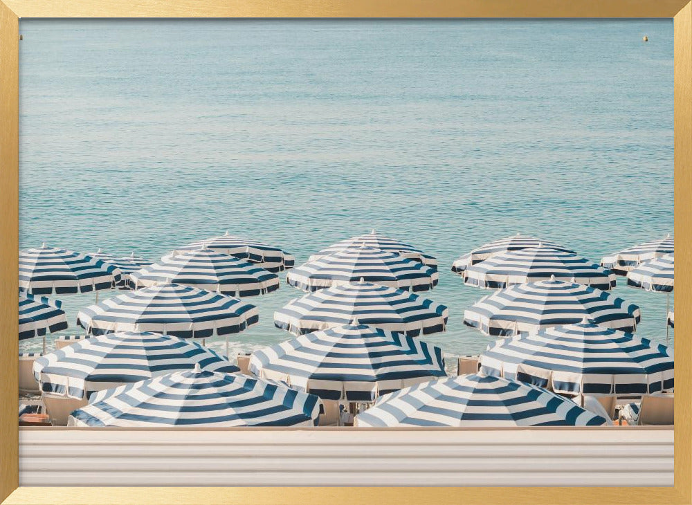 Striped Beach Umbrellas Poster