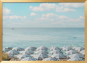 French Riviera Beach Umbrellas II Poster