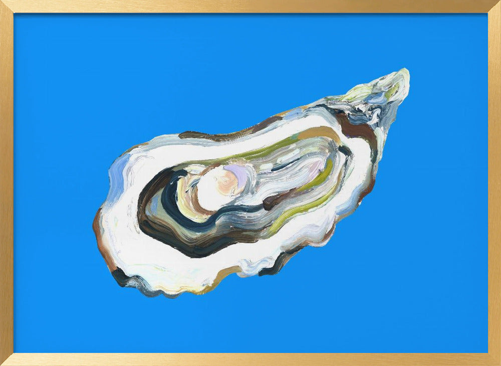 Oyster By the Sea Blue Poster