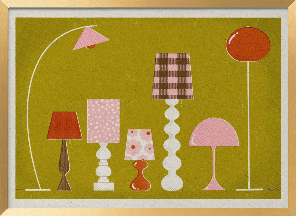 Mid Century Modern Lamps Poster