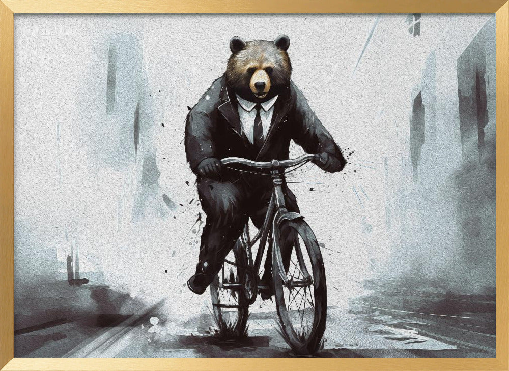 Bear on bike Poster