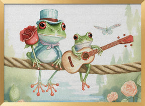 Frogs on a rope Poster