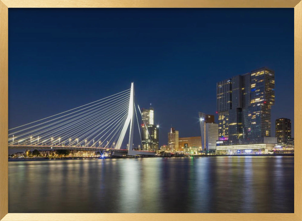 ROTTERDAM Erasmus Bridge at night Poster