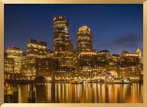 BOSTON Fan Pier Park &amp; Panoramic Skyline in the evening Poster