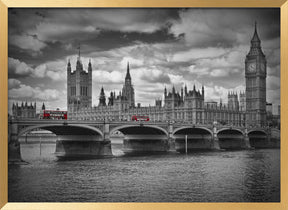 LONDON Houses of Parliament &amp; Red Buses Poster